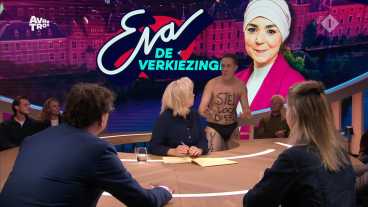 Streaker verstoort uitzending van Eva Jinek